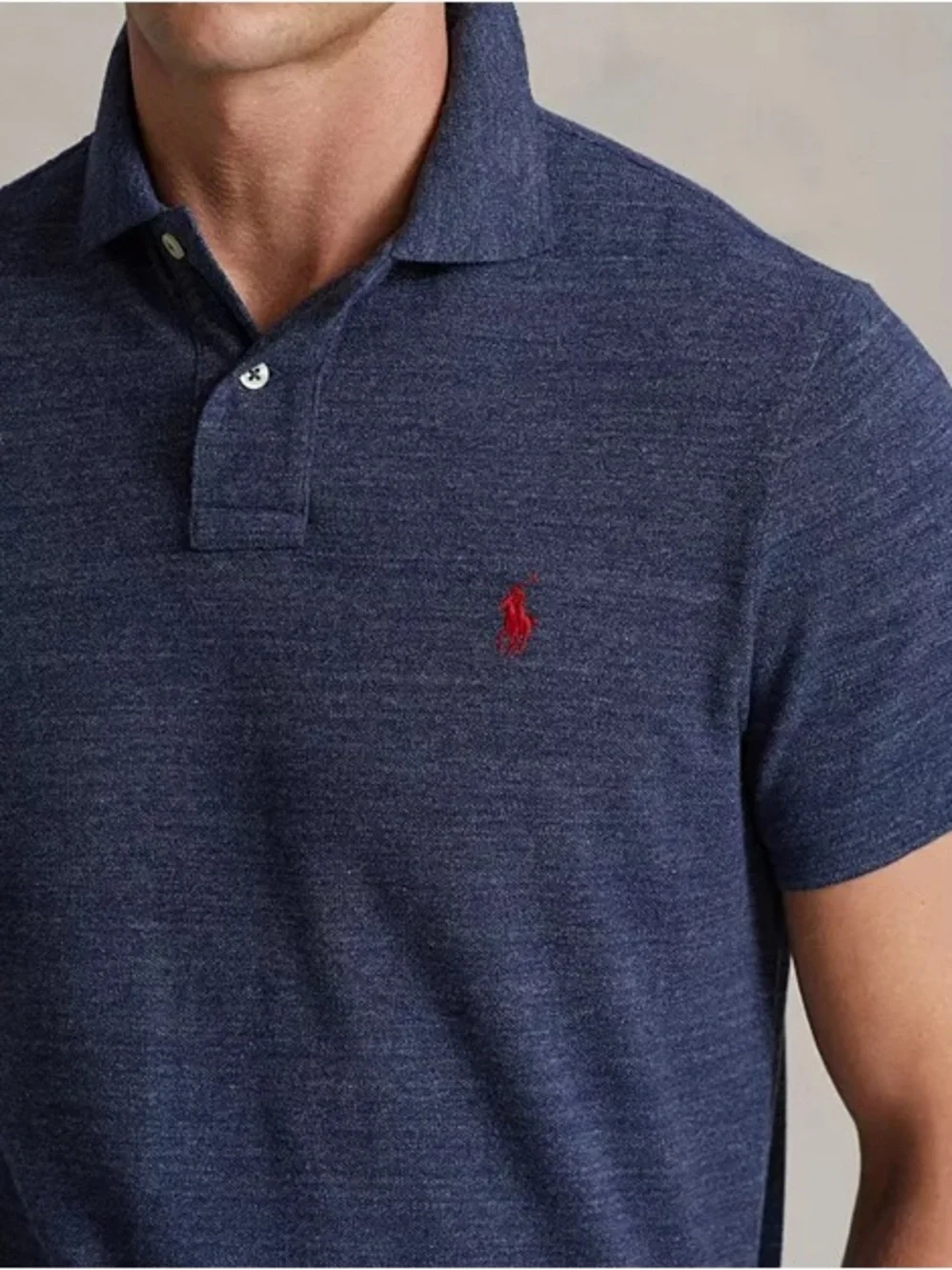 Polo Ralph Lauren Men's Royal Heather Cotton Mesh Polo Shirt Classic Fit XXL